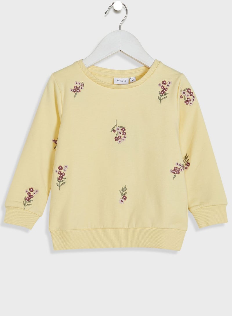 NAME IT Kids Embroidered Floral Sweatshirt - Image 1