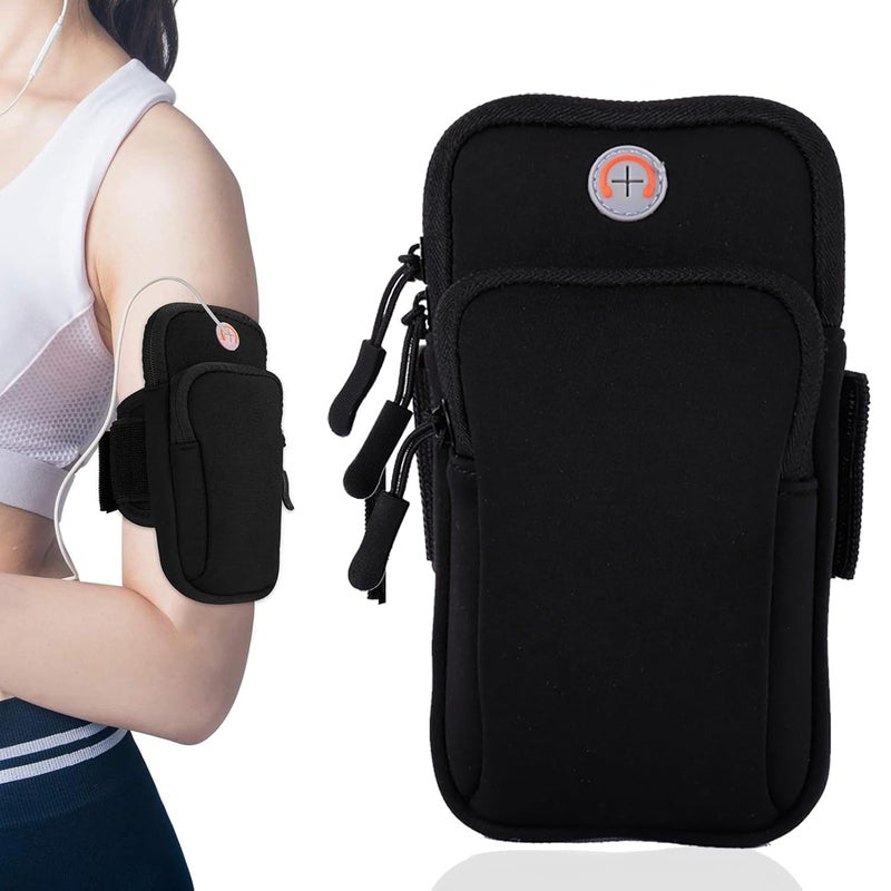 AiScrofa Multifunctional Outdoor Sports Armband Running Sport Armband with Key Holder and Earphone Hole Sweatproof Running Armbag Holder Compatible with iPhone X/8 Plus/7/6S/ Galaxy S9/S8 Plus - Image 1