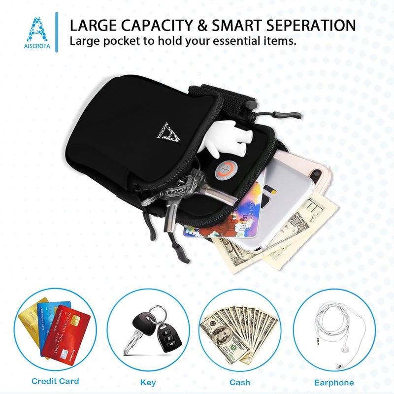 AiScrofa Multifunctional Outdoor Sports Armband Running Sport Armband with Key Holder and Earphone Hole Sweatproof Running Armbag Holder Compatible with iPhone X/8 Plus/7/6S/ Galaxy S9/S8 Plus - Image 3