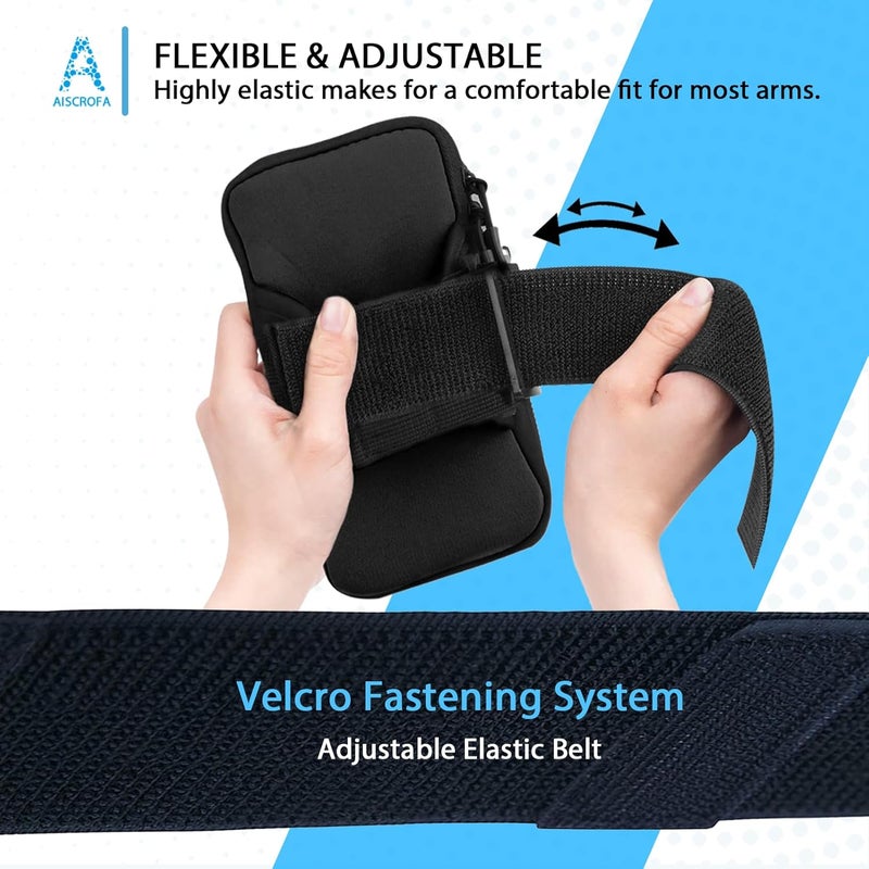 AiScrofa Multifunctional Outdoor Sports Armband Running Sport Armband with Key Holder and Earphone Hole Sweatproof Running Armbag Holder Compatible with iPhone X/8 Plus/7/6S/ Galaxy S9/S8 Plus - Image 5