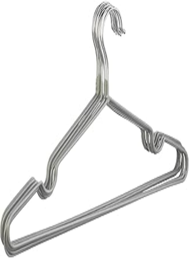 Qasem - Qasem Stainless Clothes Hanger Set, 10 Pieces, 40 x 20 cm - Grey - Image 1