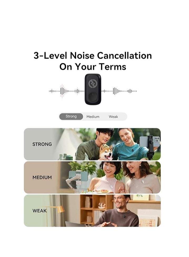 Hollyland LARK A1 Mini Duo 2‑Person Wireless Microphone System with USB‑C Connector – 48kHz/24‑Bit Audio, 200m Range, Noise Cancellation, Charging Case (Space Gray) - Image 5