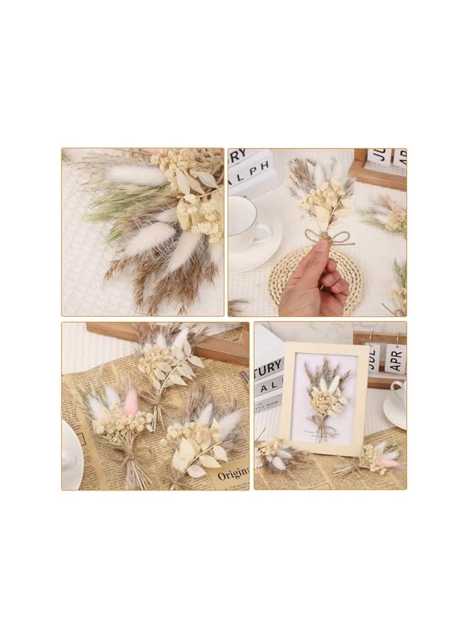 The Bros Mini Dried Flower Bouquet Set of 6, Boho Wedding Decor, Groomsmen Boutonnieres, Stylish Table Centerpieces, Natural Pampas Grass, Birthday Cake Toppers, Personalized Bridesmaid Gift Boxes - Image 3
