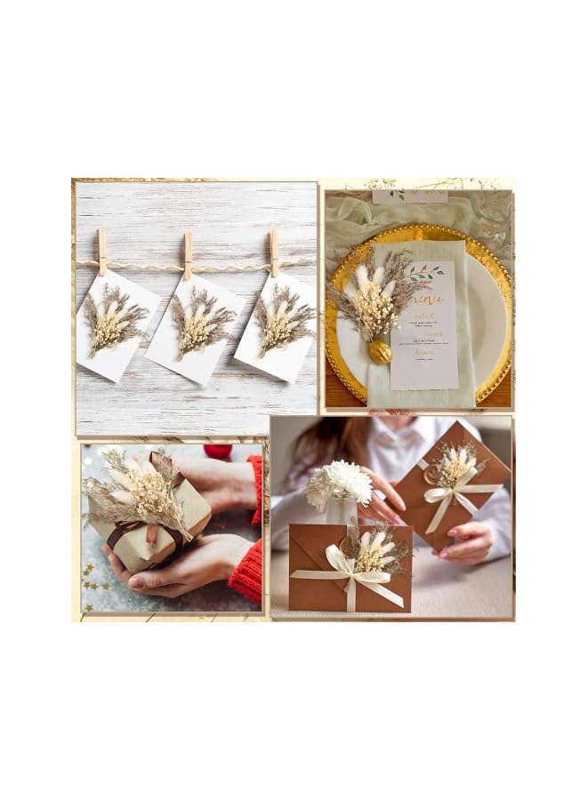 The Bros Mini Dried Flower Bouquet Set of 6, Boho Wedding Decor, Groomsmen Boutonnieres, Stylish Table Centerpieces, Natural Pampas Grass, Birthday Cake Toppers, Personalized Bridesmaid Gift Boxes - Image 5