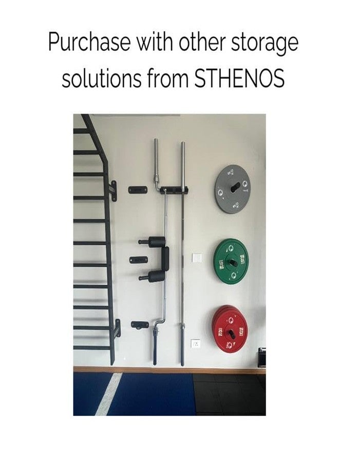 Sthenos Gym Weight Plate Wall Holder Rack (Pack of 1) - Heavy-Duty Steel Wall Mount for Olympic Weight Plates, Home Gym Organizer, Space Saving Fitness Storage Rack - Image 5