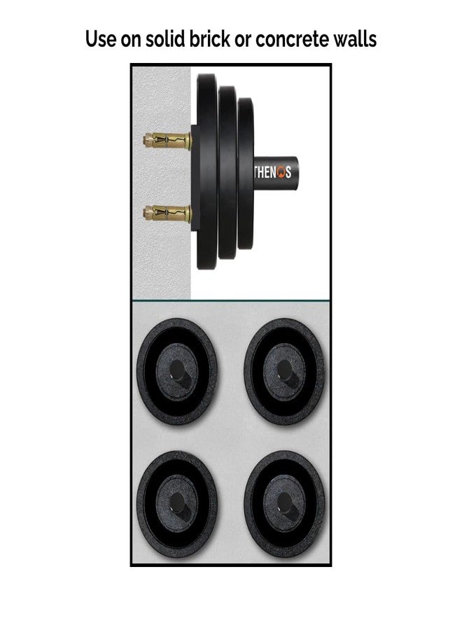 Sthenos Gym Weight Plate Wall Holder Rack (Pack of 1) - Heavy-Duty Steel Wall Mount for Olympic Weight Plates, Home Gym Organizer, Space Saving Fitness Storage Rack - Image 4