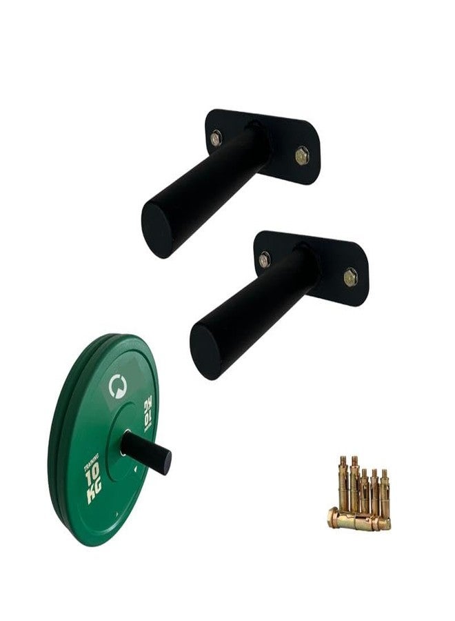 Sthenos Gym Weight Plate Wall Holder Rack (Pack of 1) - Heavy-Duty Steel Wall Mount for Olympic Weight Plates, Home Gym Organizer, Space Saving Fitness Storage Rack - Image 1