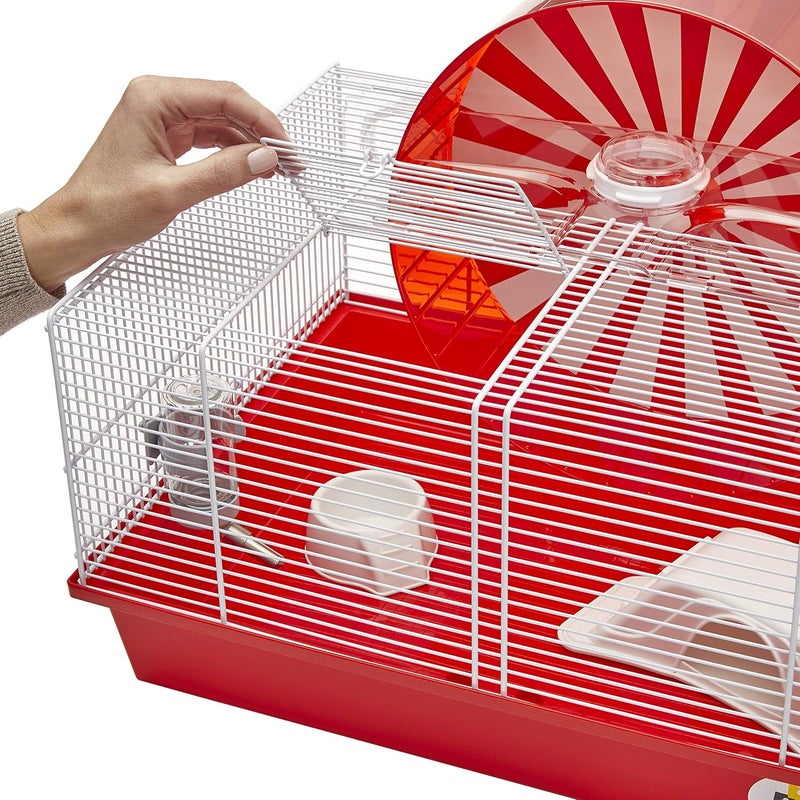 Ferplast قفص هامستر بموضوع جزيرة كوني من فير بلاست مع عجلة تمرين بقطر 11.75 بوصة XXL تشمل جميع الملحقات 197L x 138W x 98H بوصة - Image 3