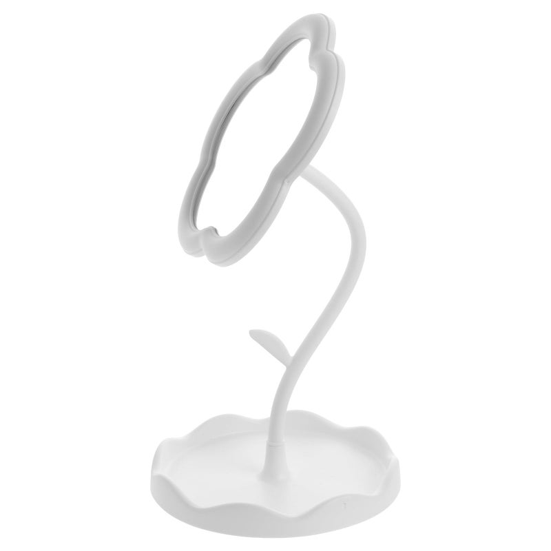 White Flower Shape Vanity Mirror Small Table Makeup Mirror for Dorm Room Bedroom - Image 2