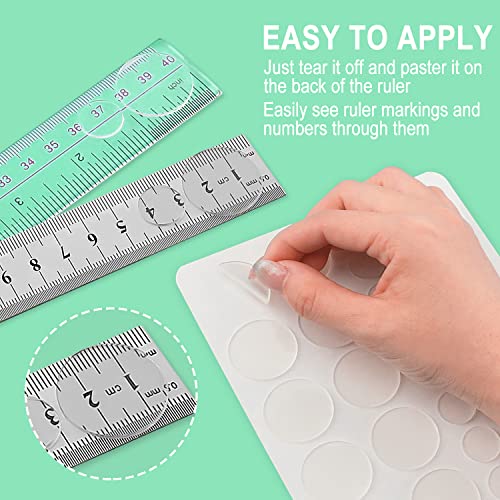 Maylanny Ruler Grips, Transparent Strong Adhesive Non-Slip Grips for Quilting Rulers, Quilt Templates, 34 PCS Total -10 Large & 24 Small (Clear, 34 PCS) - Image 5
