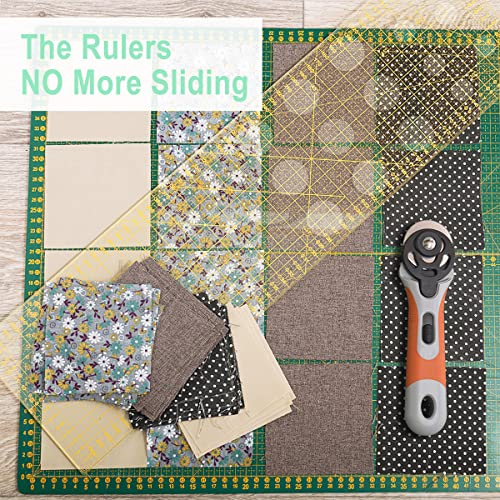 Maylanny Ruler Grips, Transparent Strong Adhesive Non-Slip Grips for Quilting Rulers, Quilt Templates, 34 PCS Total -10 Large & 24 Small (Clear, 34 PCS) - Image 4