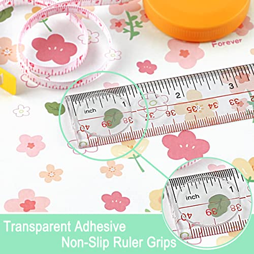 Maylanny Ruler Grips, Transparent Strong Adhesive Non-Slip Grips for Quilting Rulers, Quilt Templates, 34 PCS Total -10 Large & 24 Small (Clear, 34 PCS) - Image 2