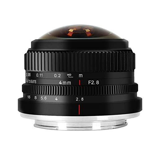 7Artisans 4mm F2.8 Fisheye Ultra Wide Angle Lens Manual Focus Prime Lens Compatible for Sony E Mount Mirrorless Camera A6300 A6400 A6500 NEX-3 NEX-3N NEX-5T NEX-5R A7 A7II A7RIII - Image 1
