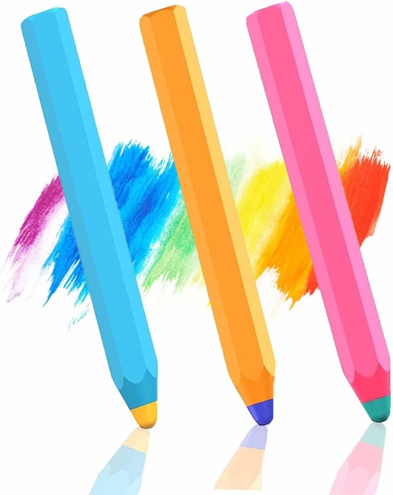 KASTWAVE Kids Stylus Pens 3 Pack, Colorful Pencil-Shaped Capacitive Touch Screen Pen for iPad, iPhone, Android, Kindle, Microsoft, Safe & Precise Drawing & Writing Stylus for Children - Image 1