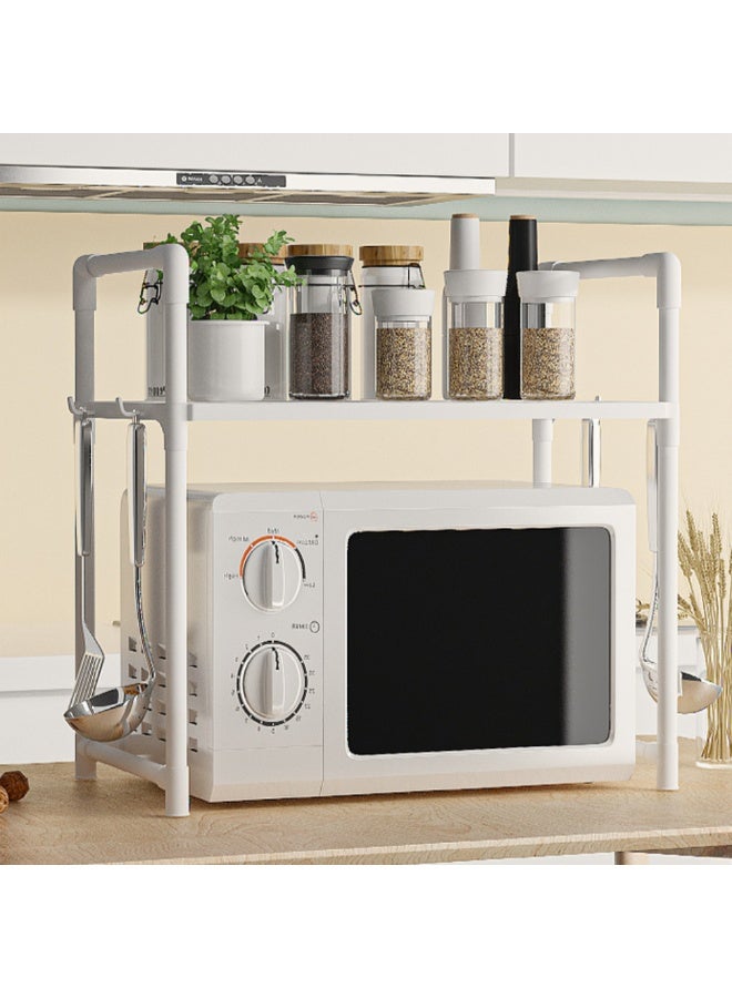 Spice Rack Organizer for Countertop, 2 Tier Bathroom Shelf, Desktop Makeup Organizer, Microwave Cart Coffee Bar Microwave Stand Rack, Small Storage Rack for Kitchen, Bath Room, Bedroom and Office (Black) - Image 5