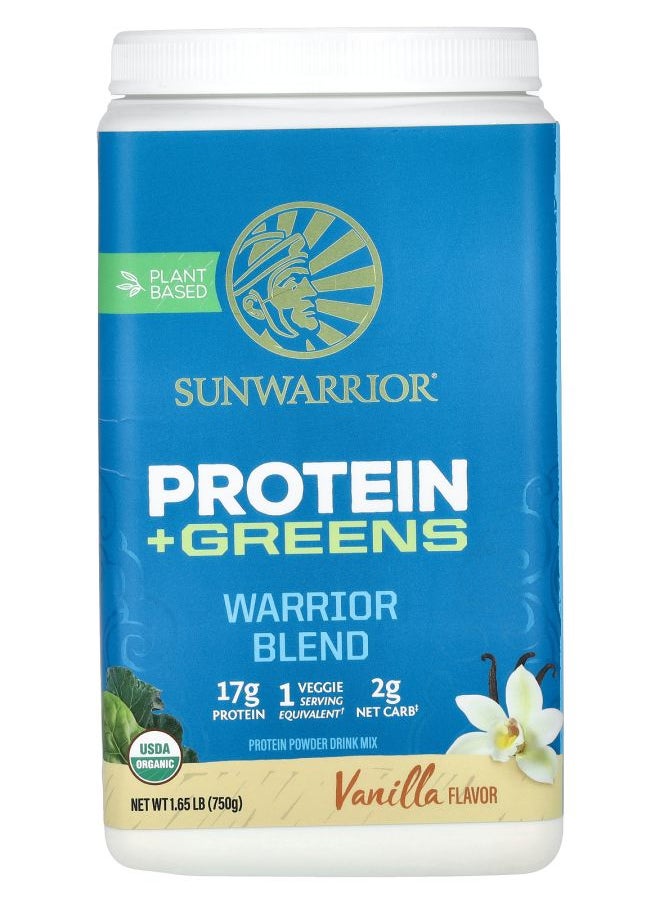 Sunwarrior Warrior Blend Protein + Greens Vanilla 1.65 lb (750 g) 