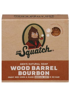 Dr. Squatch Dr. Squatch All Natural Bar Soap for Men with Medium Grit, Wood Barrel Bourbon 5 Ounce (Pack of 1) 