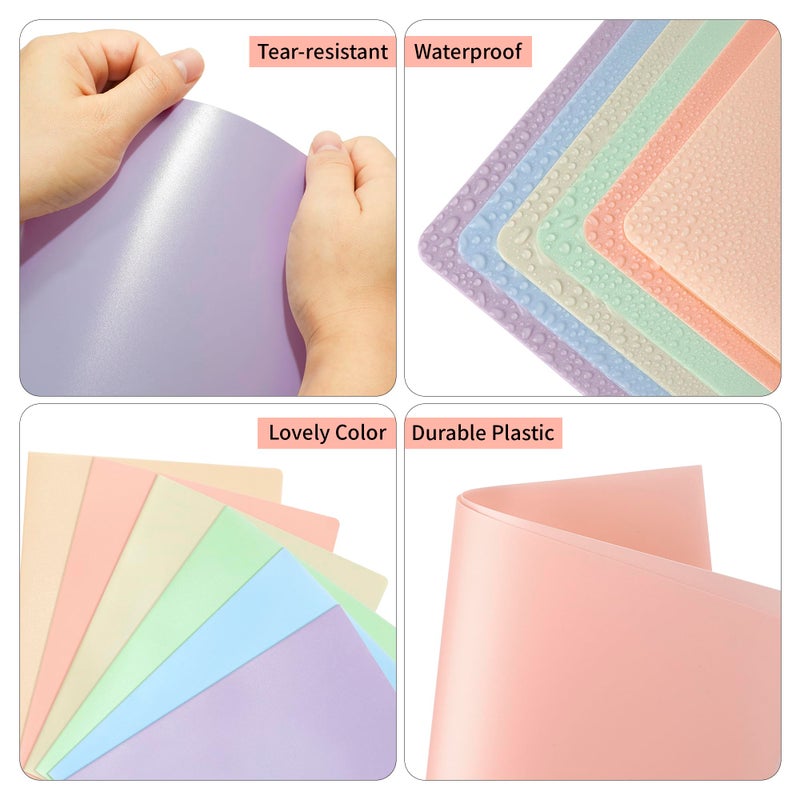 Bluckincle Folders with Pockets, 2 Pocket Plastic Folder with Pockets for School Colored File Folder for Documents Letter Size with Business Card Slot Back to School Office Teacher Supplies(6 Pack Pastel Colors) - Image 4