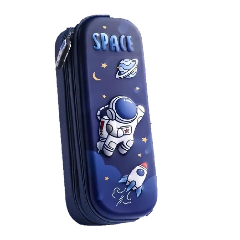 Parshya Pencil Case Double Layer 3D Cute Pencil Pouch Aesthetic Pencil Case for Girls Large Capacity Pen Pencil Pouch Multifunctional Stationery Organizer for School (Double Layer Space Blue) - Image 1