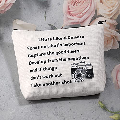 MBMSO Photographer Makeup Bag Life is Like a Camera Photography Gifts Inspirational Gifts for Camera Lovers(Photographer) - Image 2