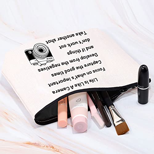 MBMSO Photographer Makeup Bag Life is Like a Camera Photography Gifts Inspirational Gifts for Camera Lovers(Photographer) - Image 4