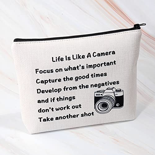 MBMSO Photographer Makeup Bag Life is Like a Camera Photography Gifts Inspirational Gifts for Camera Lovers(Photographer) - Image 3