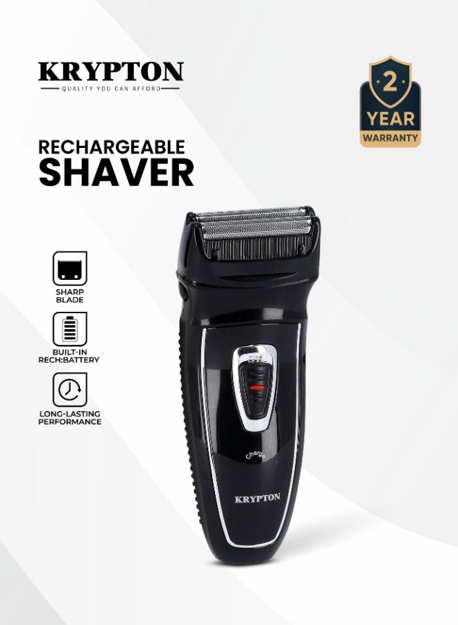 Men’s Electric Foil Shaver – Rechargeable Cordless Beard Razor with Precision Dual Reciprocating Blades | Mini Travel-Size Shaver | Wet & Dry Use | Built-In Sideburn Trimmer | 45 Min Runtime | ABS & Metal Body Black
