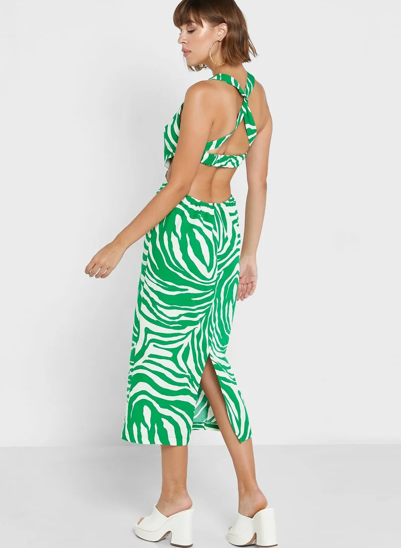 TOPSHOP Printed Cut Out Detail Dress for Women | Best Price Qatar TOPSHOP Printed Cut Out Detail Dress for Women | Best Price Qatar