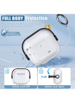 Generic Tpu Clear Cases for Apple Airpods 4 Drop Protection Case Cover for Men for Women with Lock and Keychain,(Clear/Black)  - Image 5