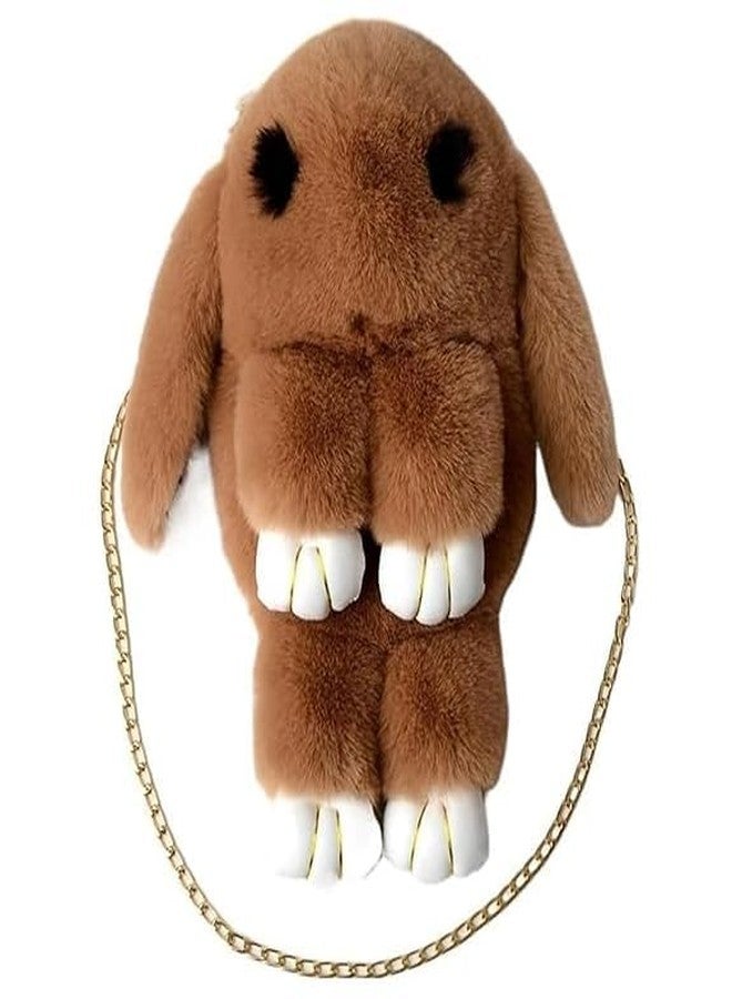Napp Mall Cute Bunny Sling Bag Fluffy Sling Bags For Girls Kids Rabit Shaped bags Crossbody Purse with Shoulder Chain handbags for Children kids rabbit bag plush cute purse best birthday gift for kids - Image 1