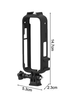 HY Plastic Protective Frame for Insta360 X3, Anti-wear Cover Case with Adapter Mount & Screw, Insta360 X3 Accessories(Black)  - Image 2