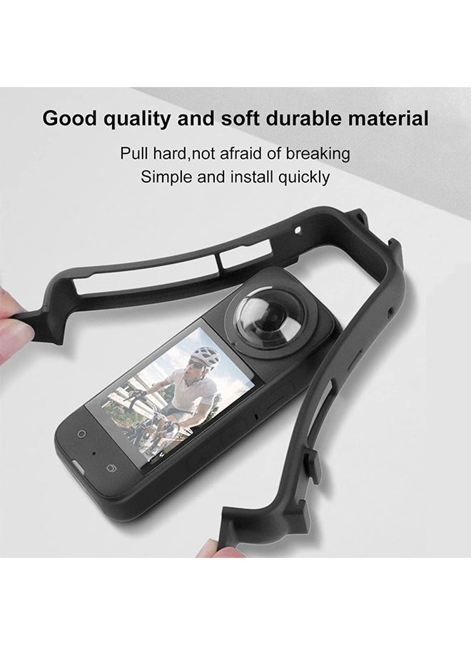اتش واي إطار واقي بلاستيكي ل Insta360 X3 ، غطاء مضاد للتآكل مع حامل محول وبرغي ، ملحقات Insta360 X3 (أسود)  - Image 4