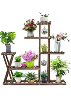 AIWANTO Multilayer Wooden Shelf Rack Planter Pots Stand Plant Stand Flower Stand Garden Stand Indoor Plant Stand Brown  - Image 1