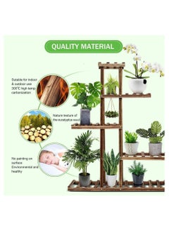 AIWANTO Multilayer Wooden Shelf Rack Planter Pots Stand Plant Stand Flower Stand Garden Stand Indoor Plant Stand Brown  - Image 5