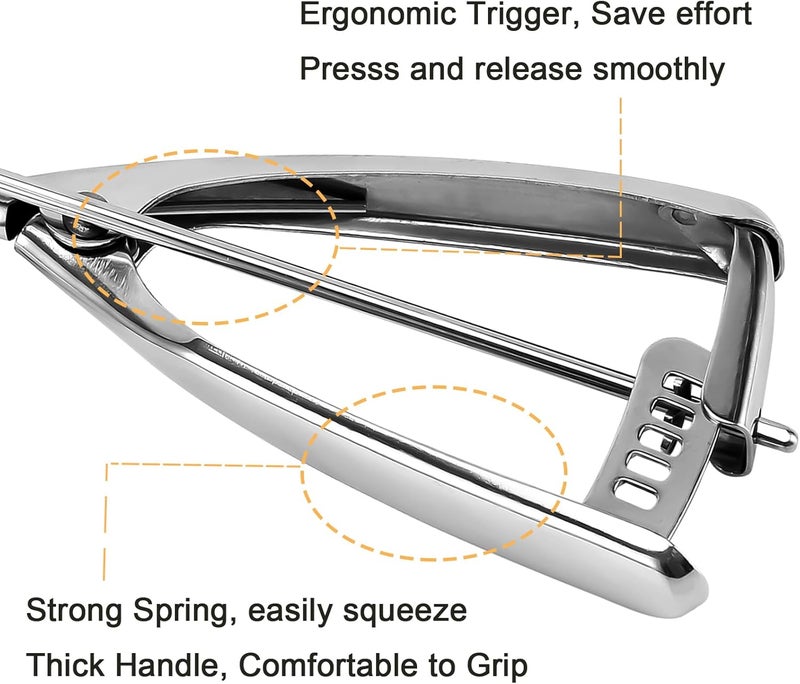 Saebye Large Cookie Scoop. 3 Tbsp Cookie Scoops for Baking, Cookie Dough Scoop, Cupcake Scoops, 2 3/32 inches / 53 mm Ball, 18/8 Stainless Steel, Secondary Polishing - Image 5