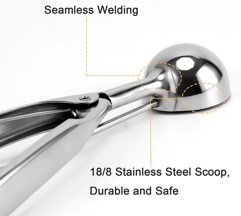 Saebye Large Cookie Scoop. 3 Tbsp Cookie Scoops for Baking, Cookie Dough Scoop, Cupcake Scoops, 2 3/32 inches / 53 mm Ball, 18/8 Stainless Steel, Secondary Polishing - Image 4