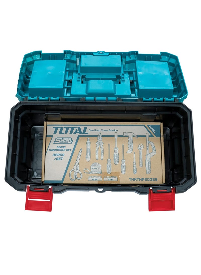 TOTAL Total 32PCS Hand Tools Set - Complete Tool Box with Pliers, Wrench, Screwdrivers, Hammer & More for DIY Projects  - Image 3