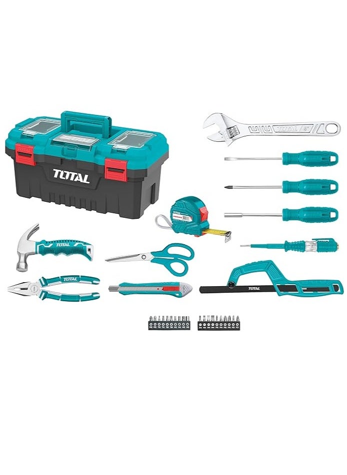 TOTAL Total 32PCS Hand Tools Set - Complete Tool Box with Pliers, Wrench, Screwdrivers, Hammer & More for DIY Projects  - Image 1