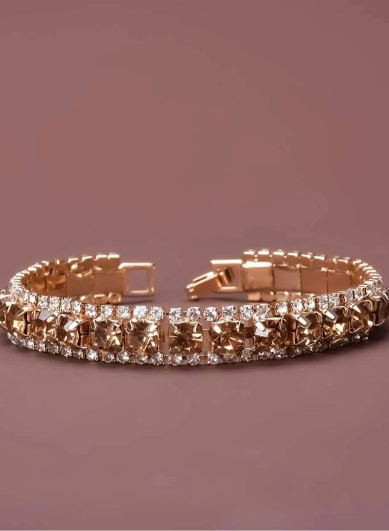 sixtyfour Fashion Brown Zirconia Bracelet For Women - Image 2