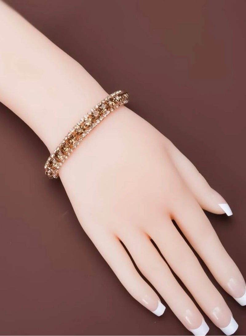 sixtyfour Fashion Brown Zirconia Bracelet For Women - Image 3