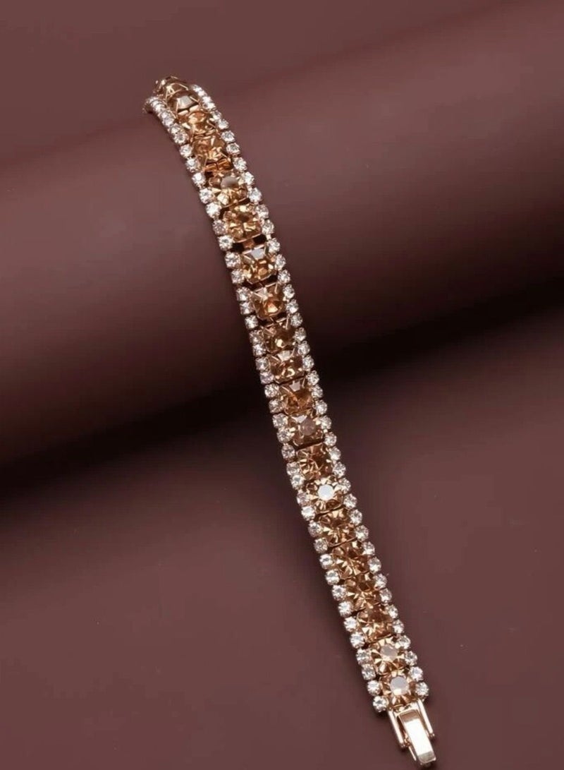 sixtyfour Fashion Brown Zirconia Bracelet For Women - Image 1