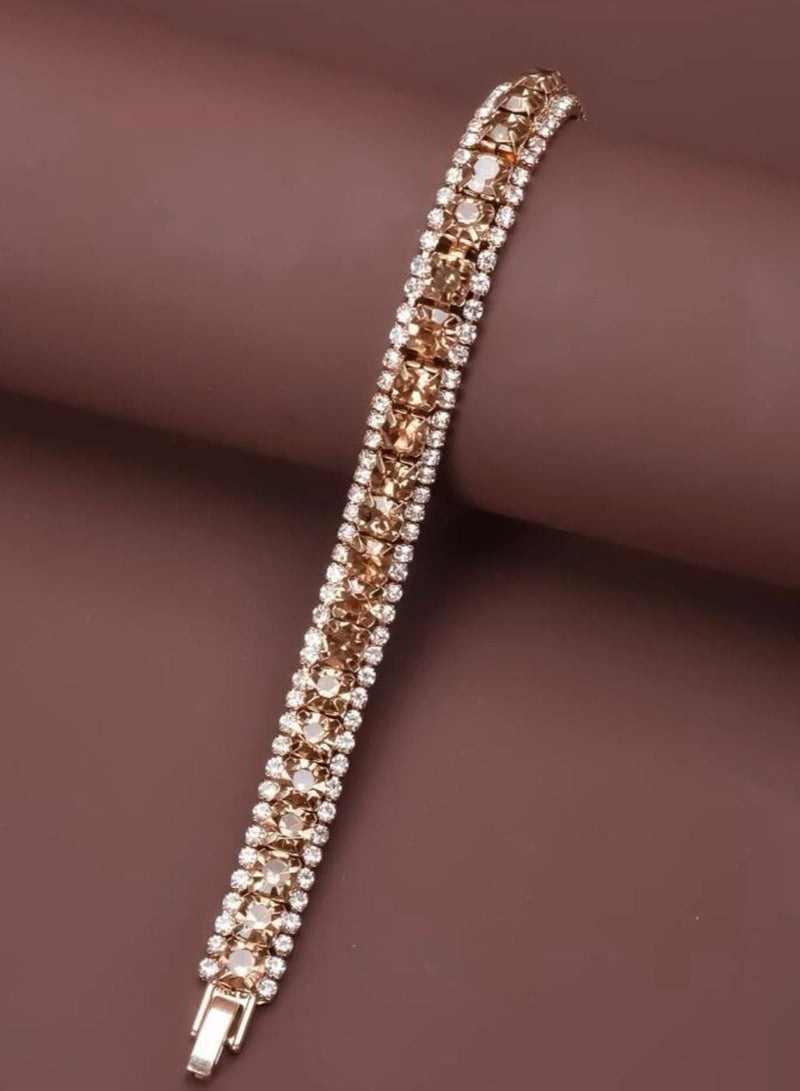 sixtyfour Fashion Brown Zirconia Bracelet For Women - Image 4