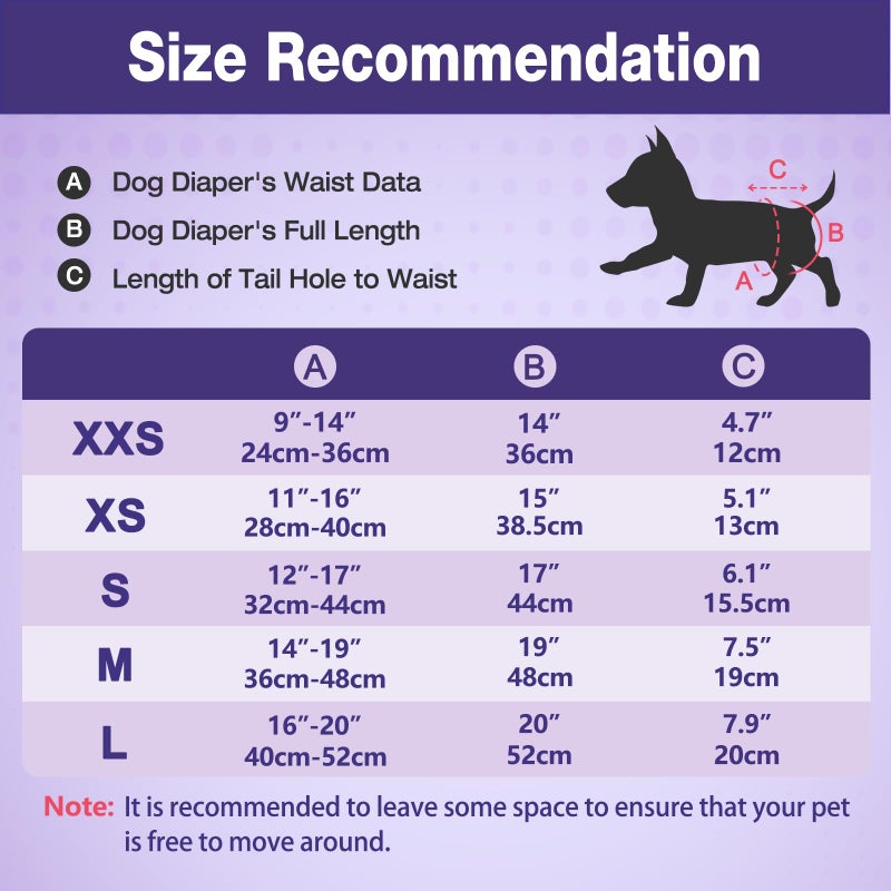 Pet Soft Female Dog Diapers - Disposable Doggie Diapers with Wetness Indicator, Puppy & Cat Diaper Super Absorbent, Fit for Female Dog in Heat or Incontinence, 20pcs (XXS, Mixed) - Image 4