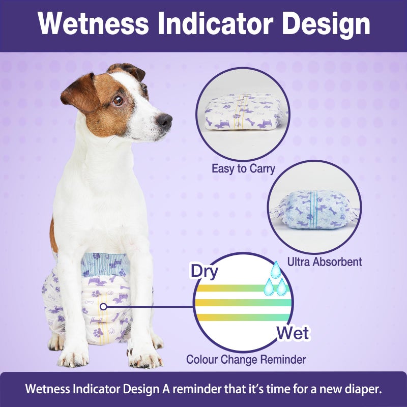 Pet Soft Female Dog Diapers - Disposable Doggie Diapers with Wetness Indicator, Puppy & Cat Diaper Super Absorbent, Fit for Female Dog in Heat or Incontinence, 20pcs (XXS, Mixed) - Image 3