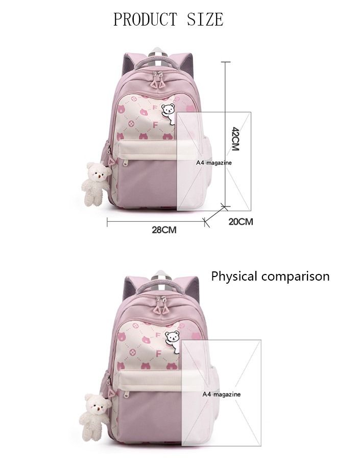 DUNISO Girls School Backpacks Cute Book Bag with Compartments for Teen Girl Kid Students Elementaryac School Kids' School Bag - Image 4
