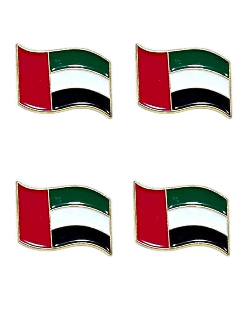 4 Pieces UAE Flag Metal Sticker 2.9x1.9cm (Set of 4), Phone & Laptop Decorative Badge