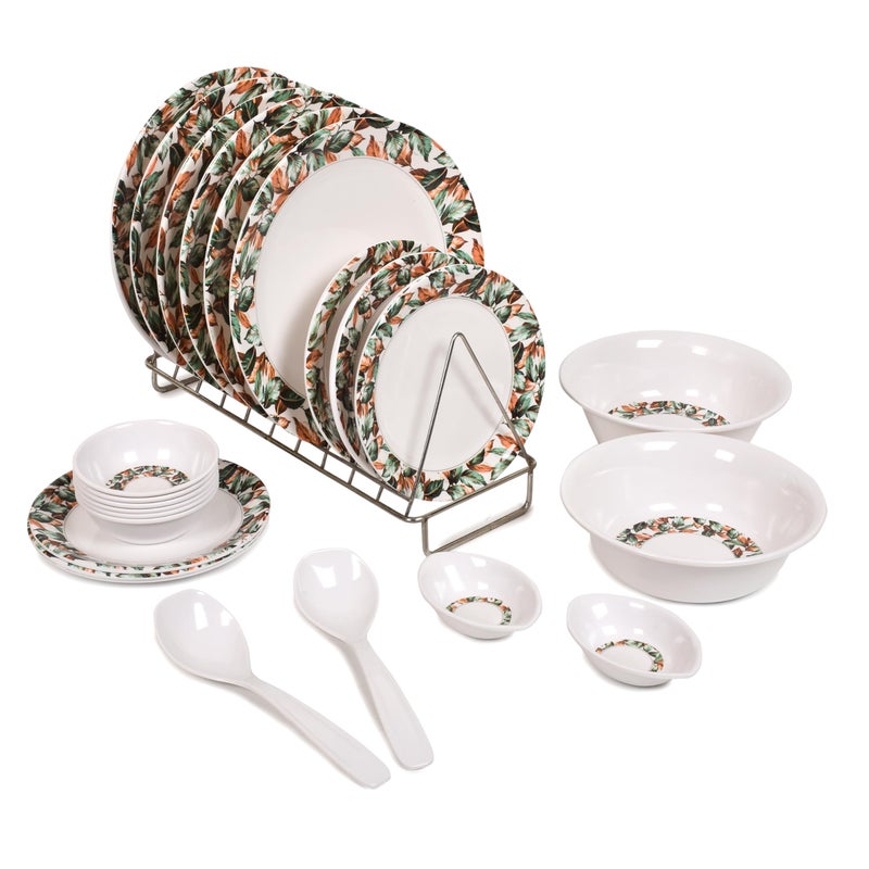 Golden Fish 24-Piece Melamine Dinner Set - Durable, Stylish, BPA-Free Tableware, Perfect for Everyday Meals, Parties (NDS-3) - Image 2