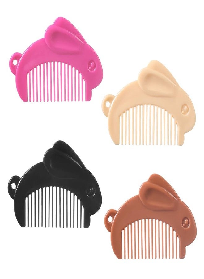 Ximimark 4 pc Solid Color Lovely Rabbit Shaped Comb Portable Hair Comb Easy To Carry Easter Bunny Hair Styling Tool For All Type Of Hair - Image 1