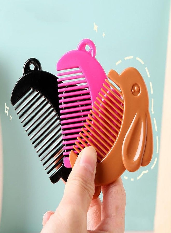 Ximimark 4 pc Solid Color Lovely Rabbit Shaped Comb Portable Hair Comb Easy To Carry Easter Bunny Hair Styling Tool For All Type Of Hair - Image 4
