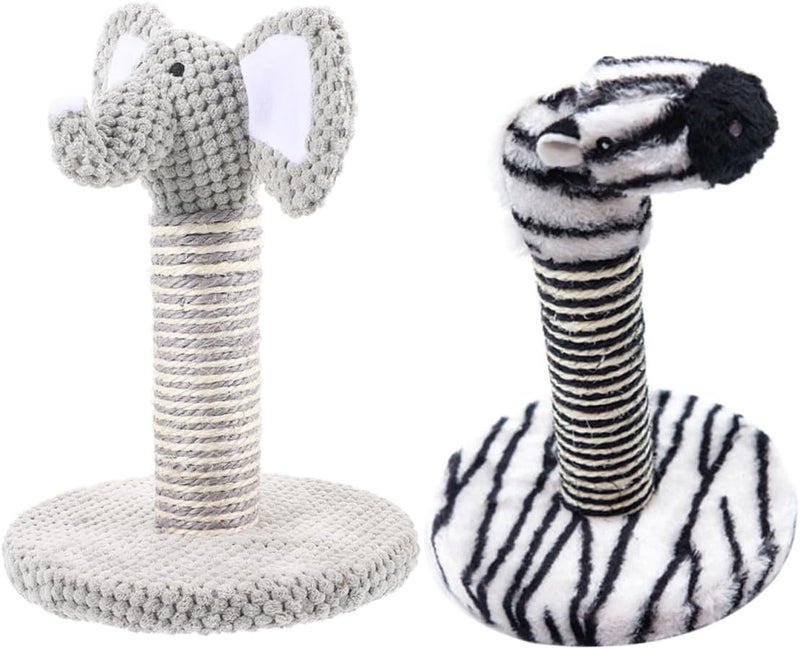 GALPADA 2pcs Kitten Scratching Pole and Cat Climber Set with Sisal Scratch Posts, Small Size Adorable Cat Scratcher for Indoor Daily Use and Comfortable Claw Care - Image 1
